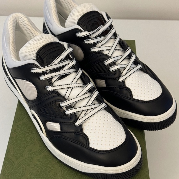size 41G - Gucci Basket Demetra Black White Sneakers